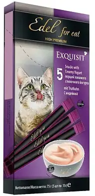 Edel Cat Лакомства для кошек крем-суп, сливочный йогурт с индейкой