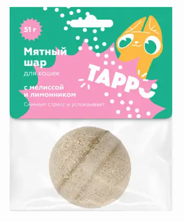 Купить tappi игрушка для кошек Мятный шар с мелиссой и лимонником