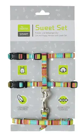 Купить hunter smart шлейка для кошек и собак stripes нейлон разноцветная