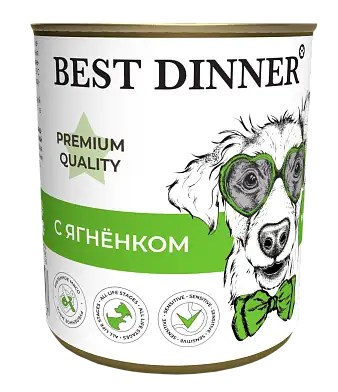 Best Dinner Premium Меню №1 консервы для щенков и юниоров с ягненком