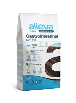 Alleva Care Cat Gastrointestinal Low Fat сухой диетический корм со сниженным уровнем жира для взрослых кошек, при заболеваниях ЖКТ