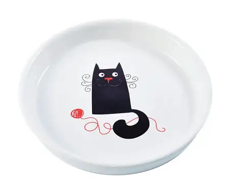 Купить mr.kranch миска керамическая для кошек, белая, с кошкой