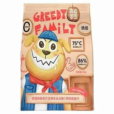 Greedy Family запеченный сухой корм для собак и щенков, Утка с потрошками и грушей