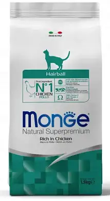 Monge Cat Hairball сухой корм для взрослых кошек для выведения комков шерсти