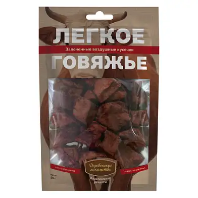 Деревенские лакомства лакомство для собак легкое говяжье